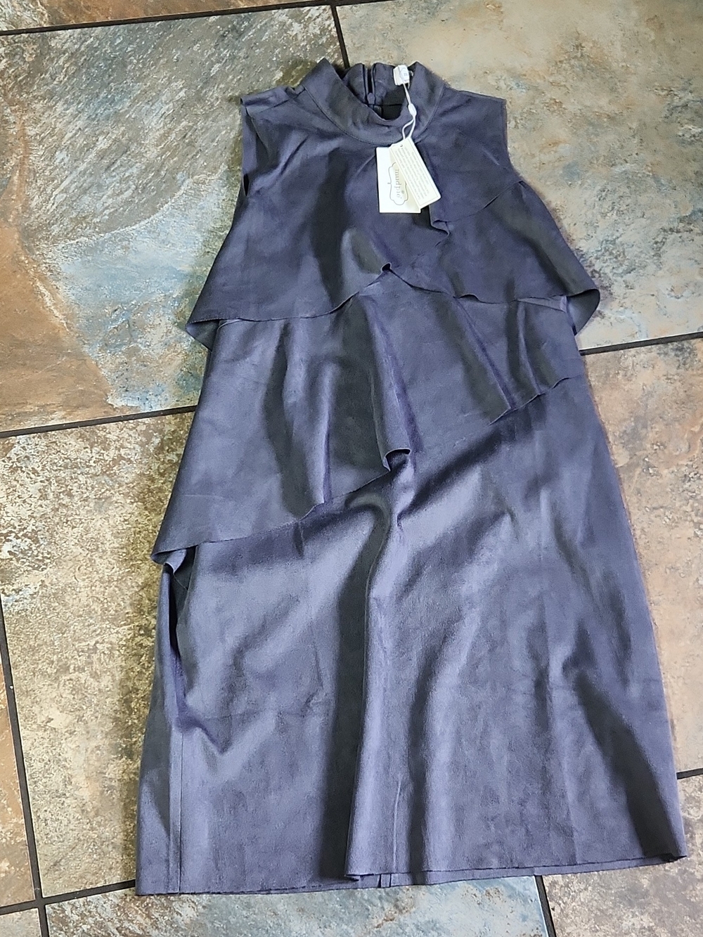 Mud Pie Navy Tiered Ruffle Midi Dress